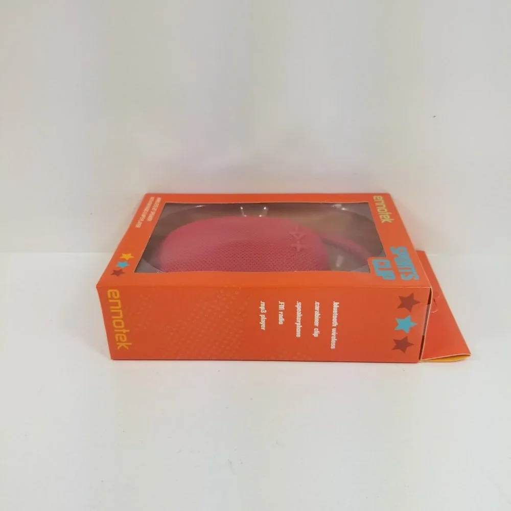 Sports clip Speaker red wireless with FM radio, MP3 player